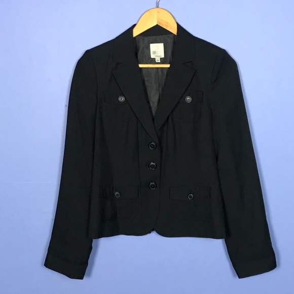 Halogen Black 3 Button Blazer Size 6 - Picture 1 of 5